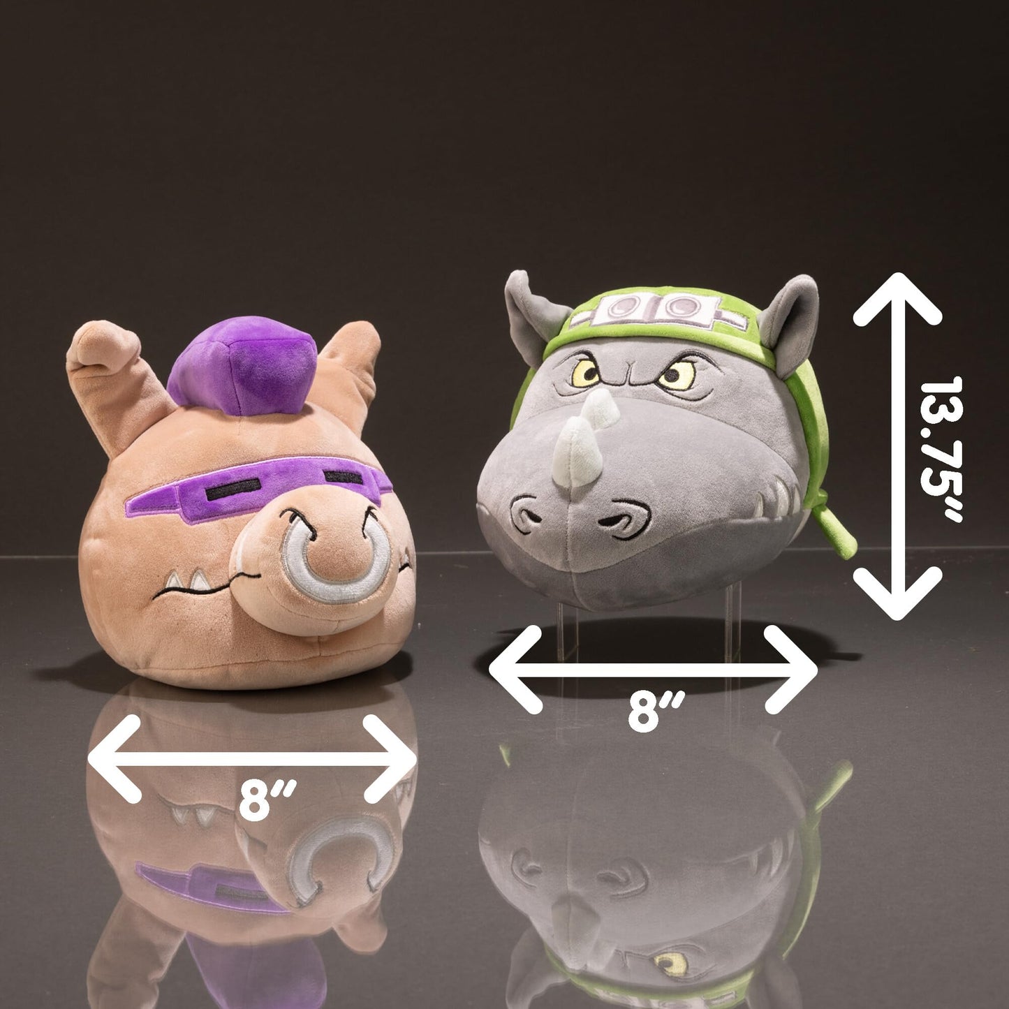Club Mocchi-Mocchi Bebop & Rocksteady 8-Inch TMNT Plush Duo – Collectible Gift Set