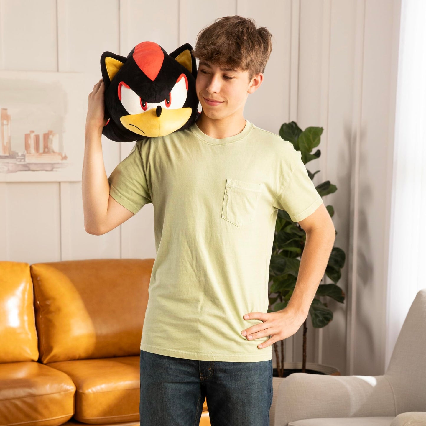 Club Mocchi Mocchi Shadow Hedgehog Plush - 15-Inch Official Sonic Plush
