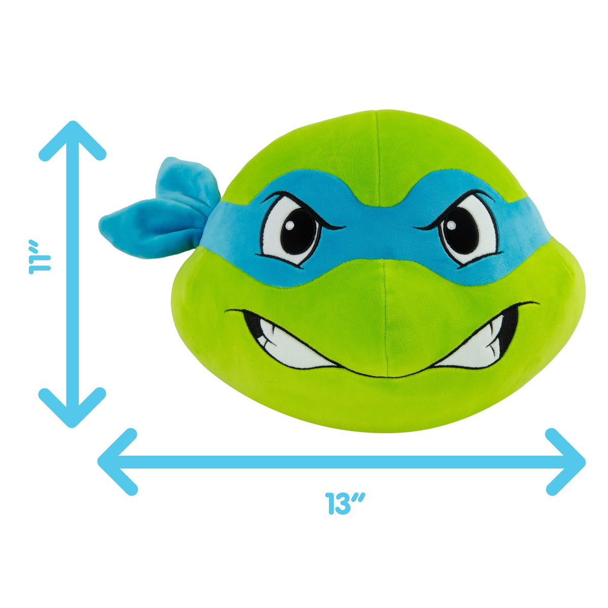 Club Mocchi Mocchi Leonardo Head Plush — 15-Inch TMNT Squishy Plush Toy