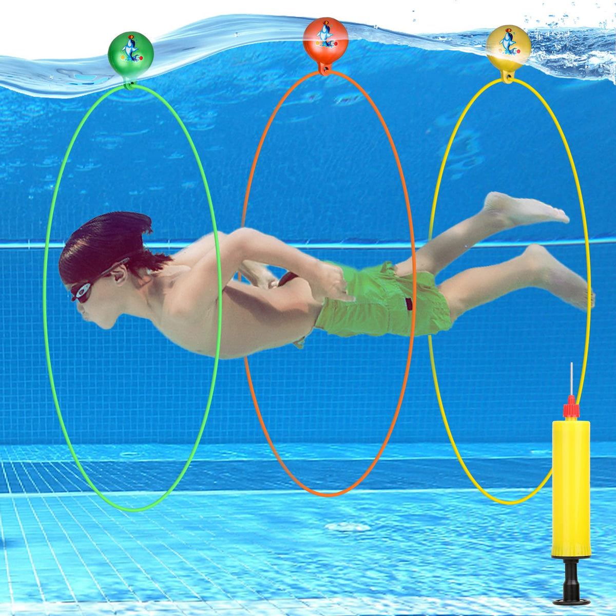 Cludoo Pool Diving Rings – High-Stability No Assembly Swim-Through Rings for Kids