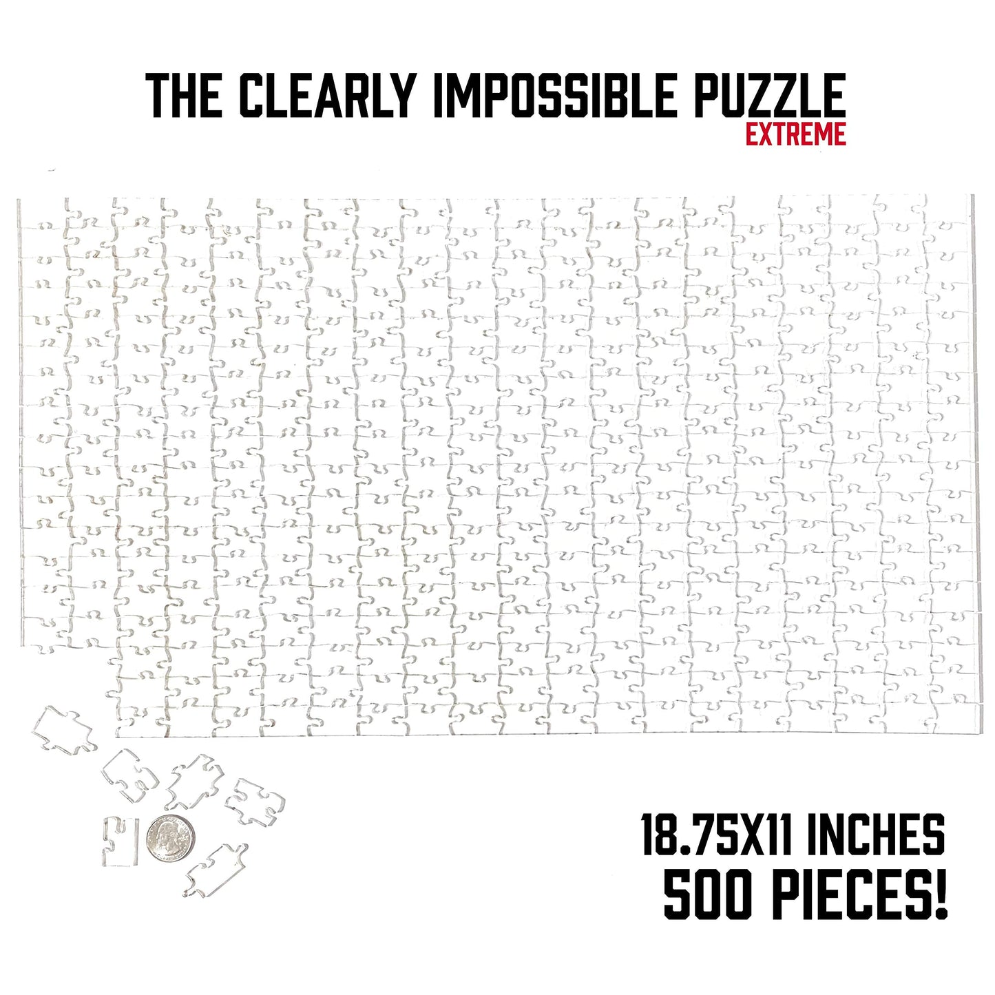 CM Originals The Clearly Impossible Puzzle 500 Pieces – Hard Jigsaw for Adults | USA-Made Acrylic
