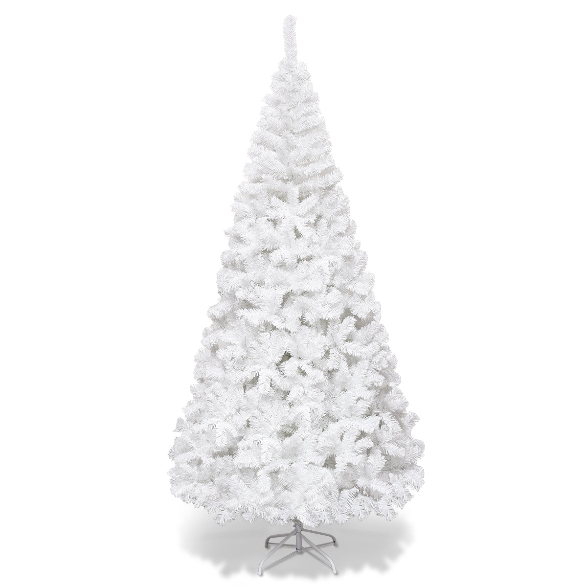 5/6/7/8 Feet White Artificial Christmas Tree with Metal Stand-5 ft