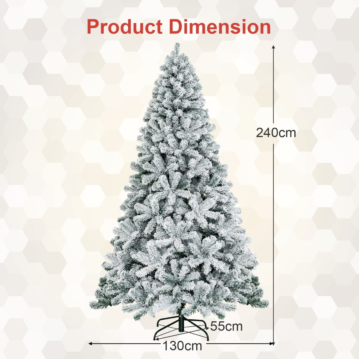 Snow Flocked Artificial Christmas Tree with 600/1010 Tips-6FT