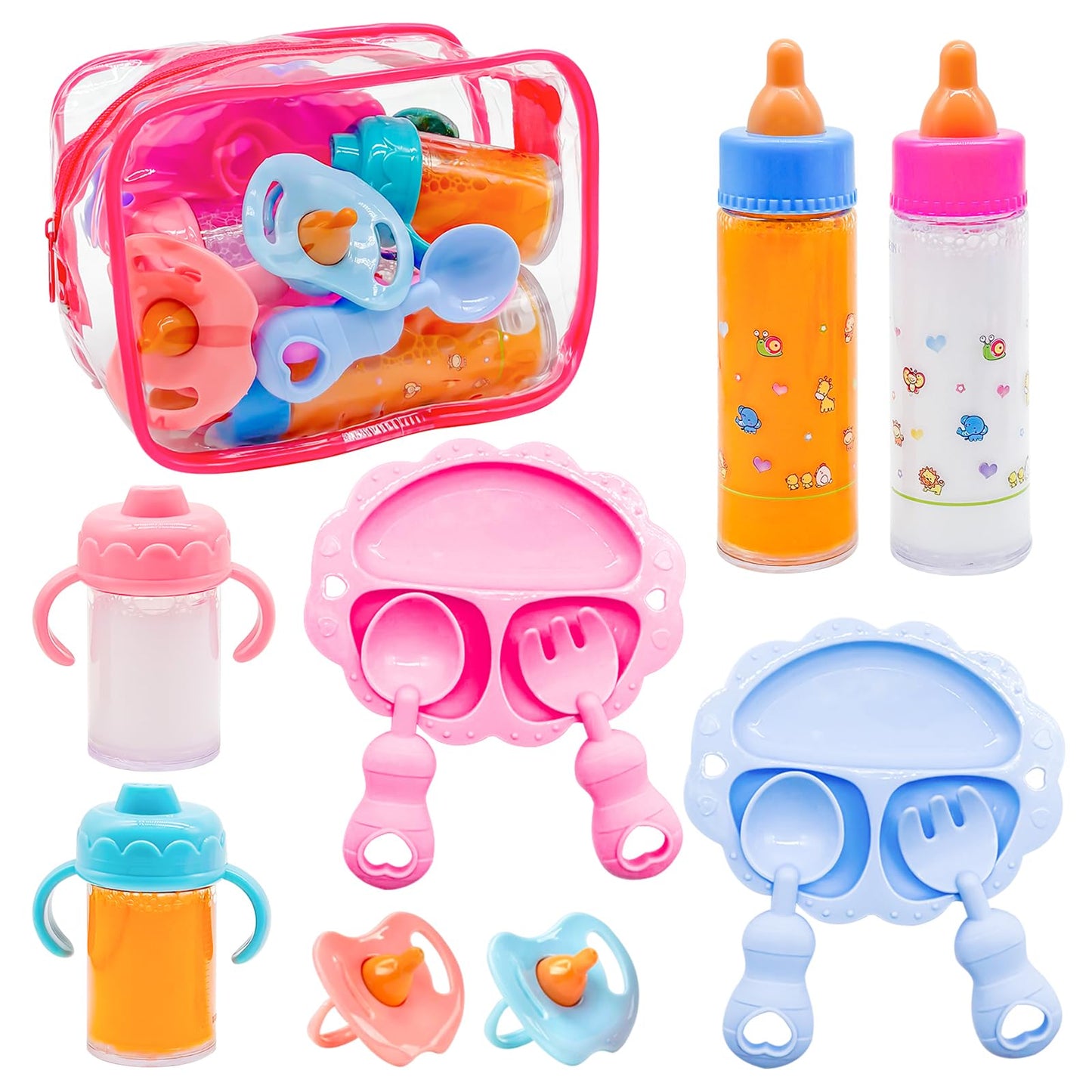 Cmaqpw 13-Piece Baby Doll Accessories Magic Bottle Set | Pretend Feeding Toys