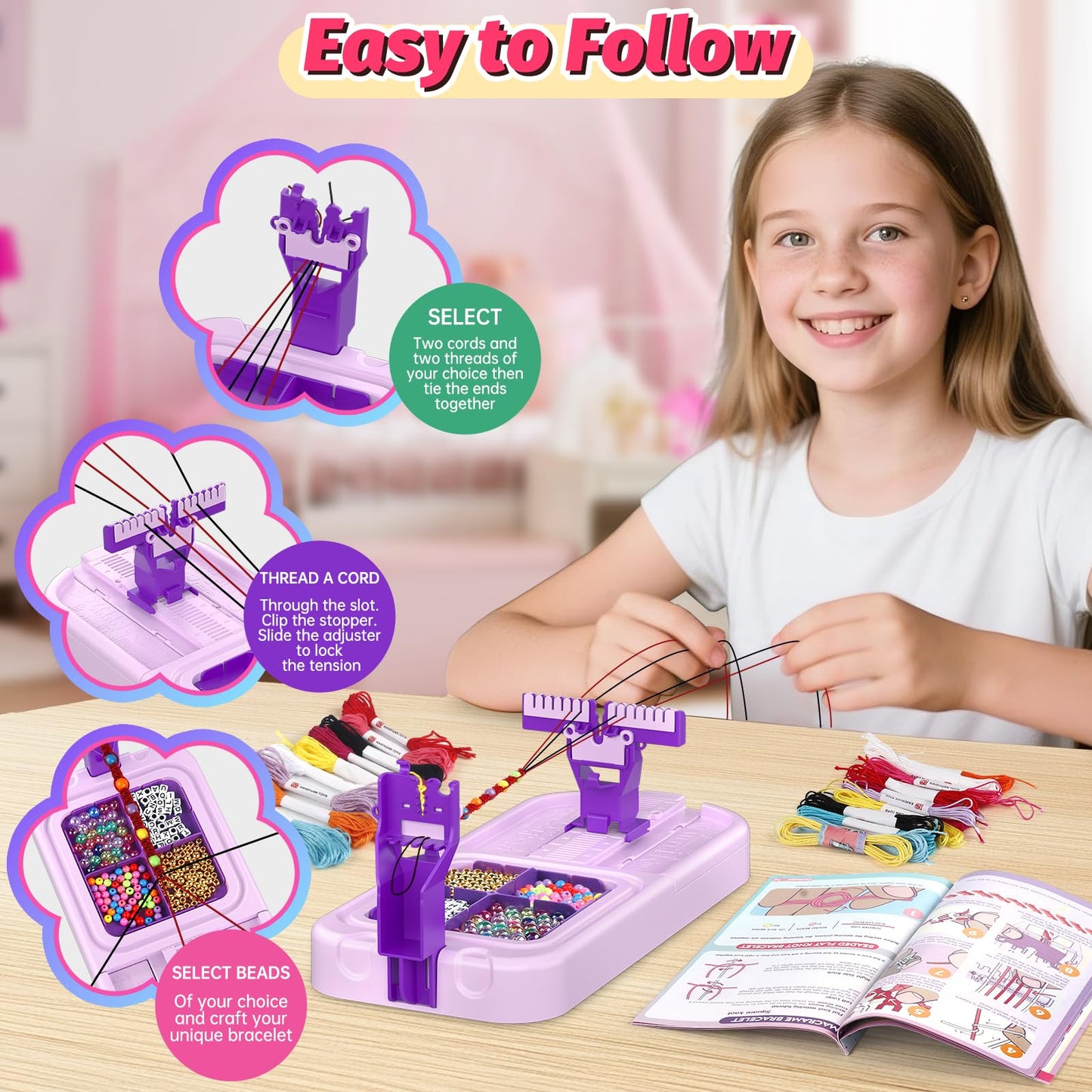 Cmiolacuna Friendship Bracelet Making Kit for Girls 8-12 | DIY Jewelry Craft Set