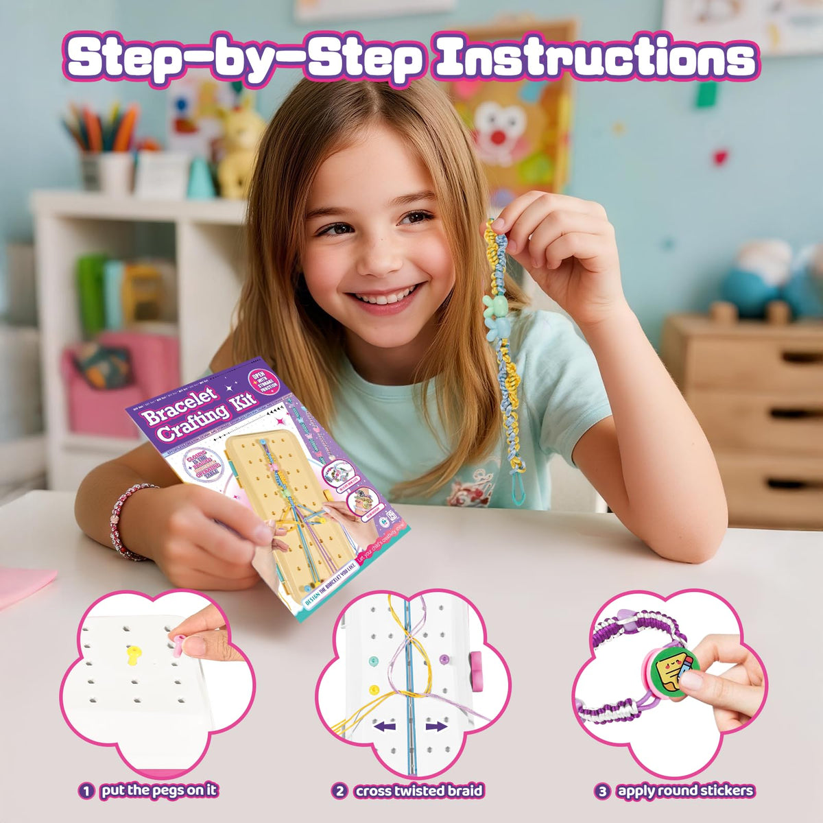 Cmiolacuna Friendship Bracelet Making Kit for Girls – 3-Layer Storage, 26 Strings & 32 Beads