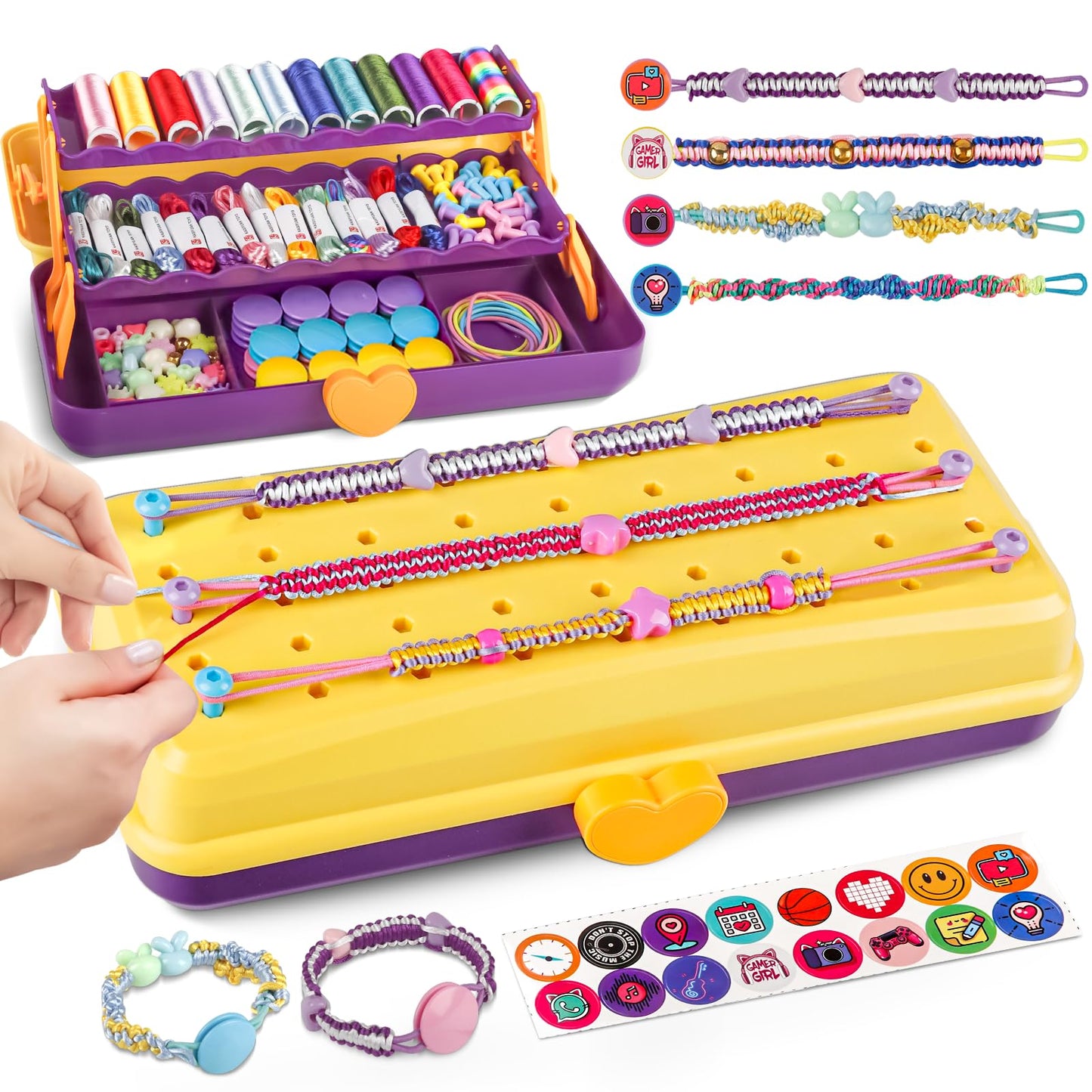 Cmiolacuna Friendship Bracelet Making Kit for Girls – 3-Layer Storage & Complete Craft Set