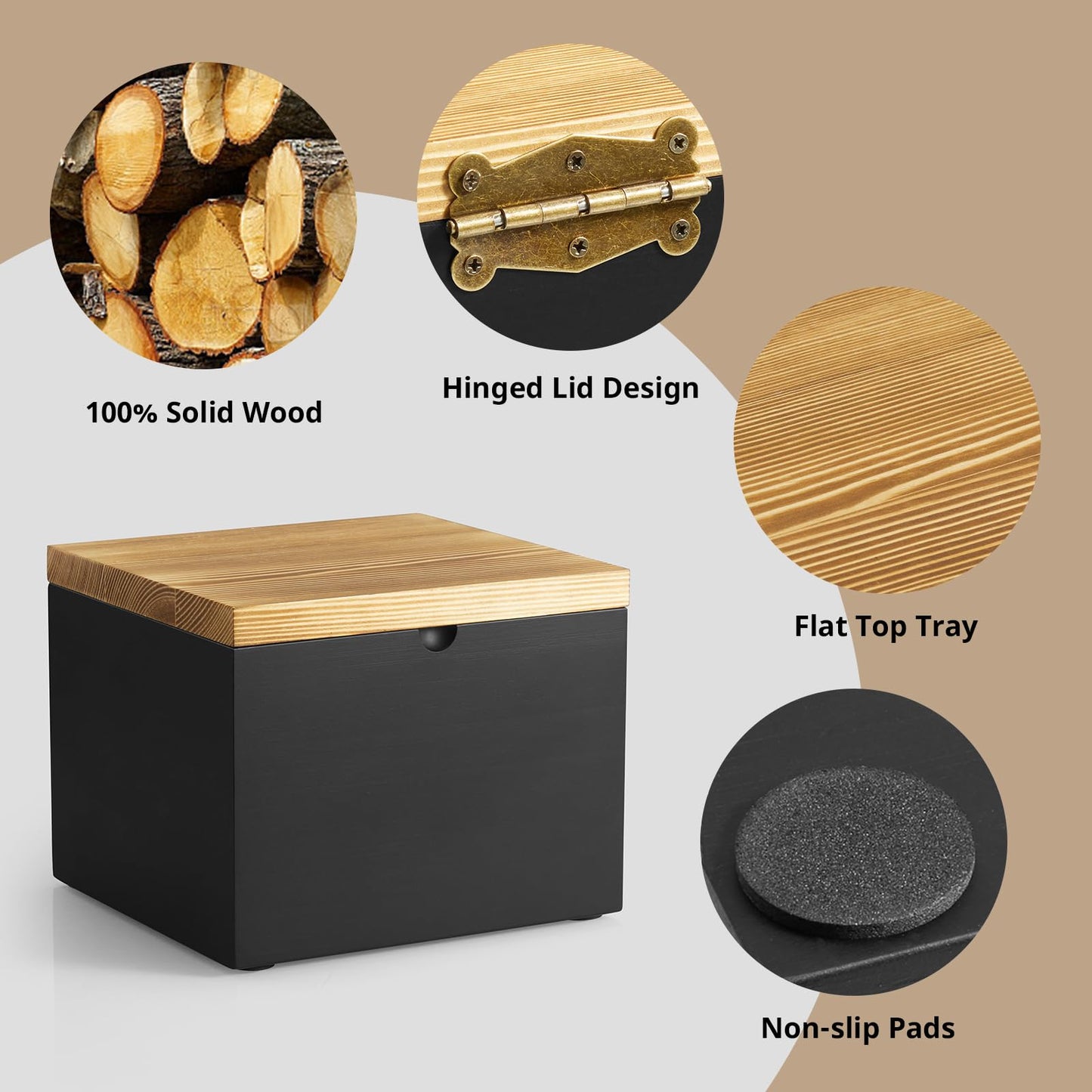CMLKLZD Disposable Face Towel Holder – Wooden Box for XL Towels