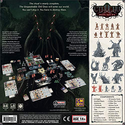 CMON Cthulu: Death May Die – Cooperative Horror Board Game for Adults & Teens | 1-5 Players | 90–120 Minutes