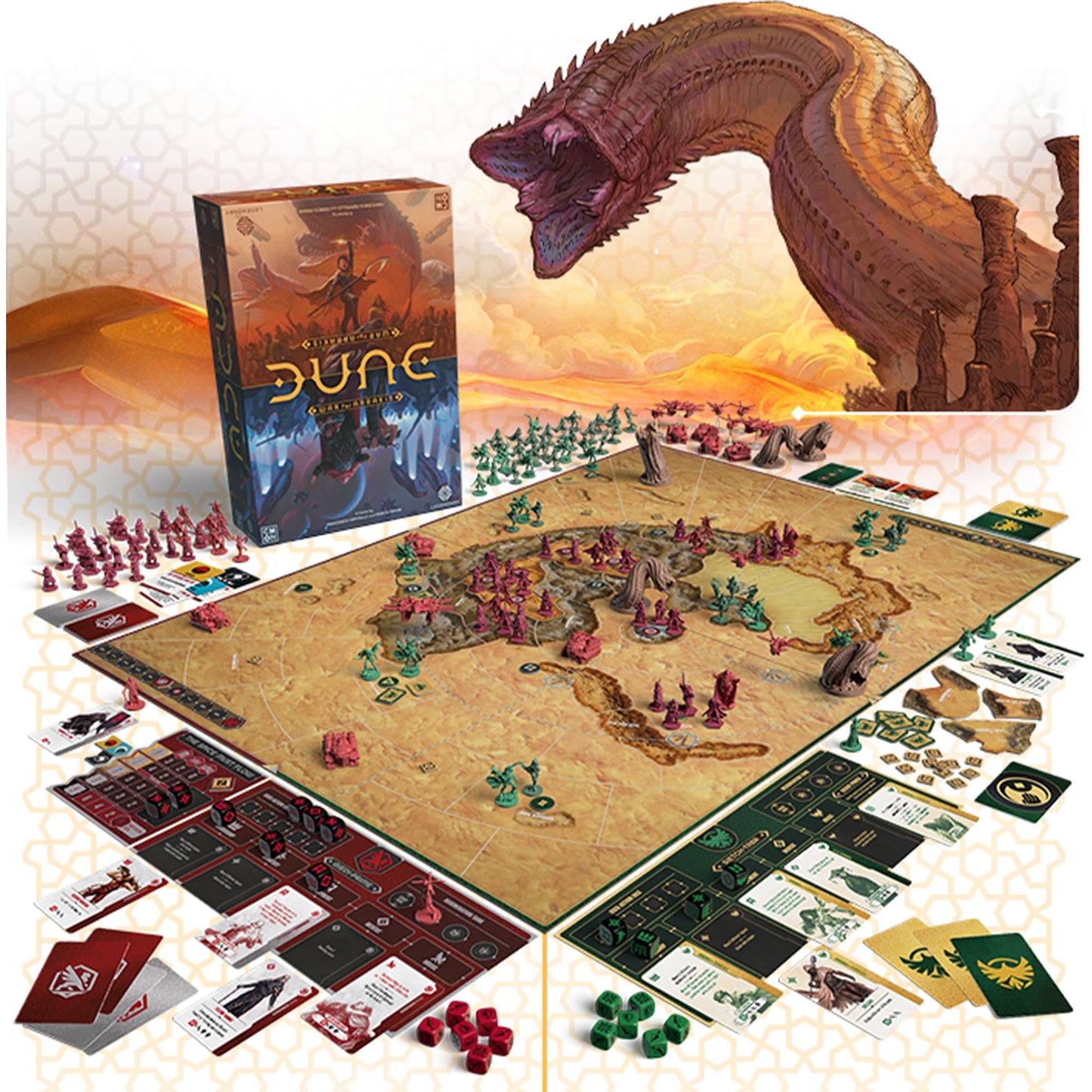 CMON Dune: War for Arrakis Board Game CORE Box – Asymmetric Strategy for 1–4 Players | 120 Minute Playtime