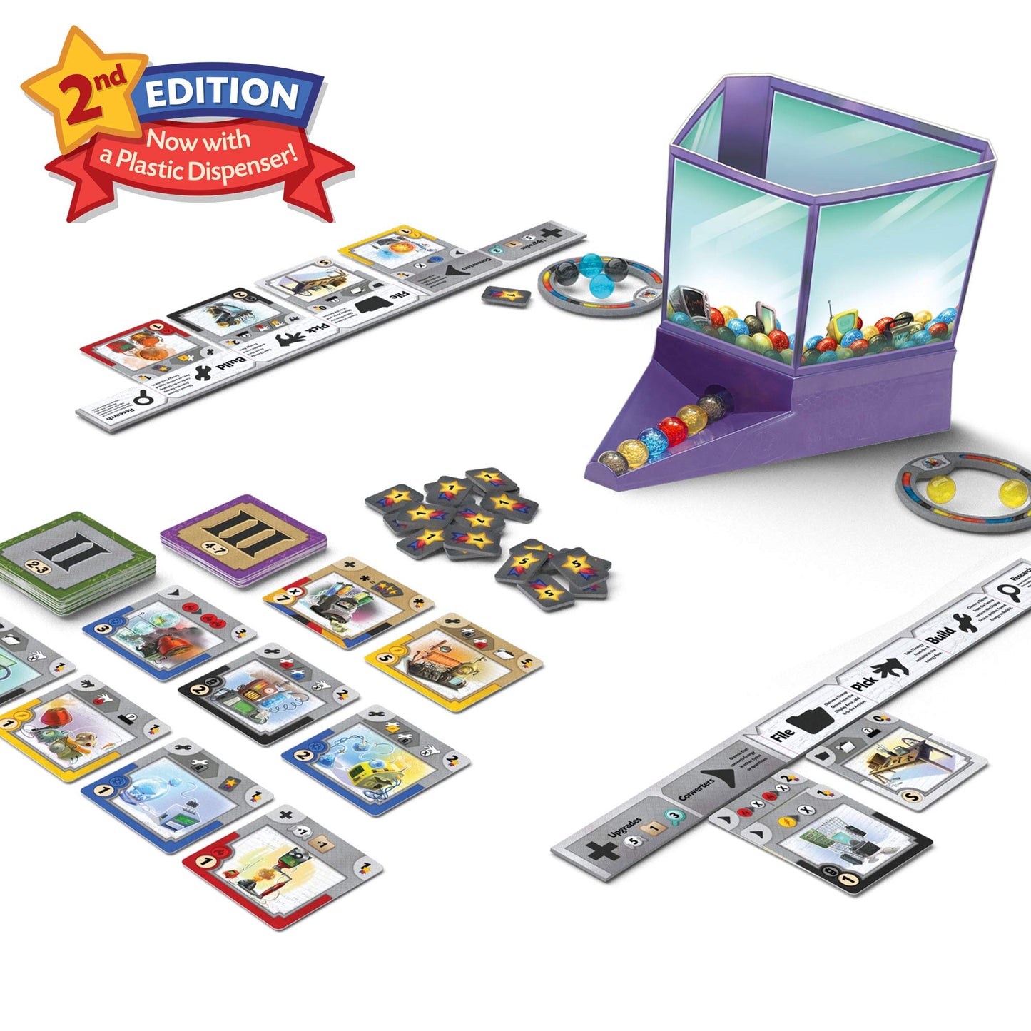 CMON Gizmos Board Game (2nd Edition) | Science-Themed Strategy for 2-4 Players | Ages 14+