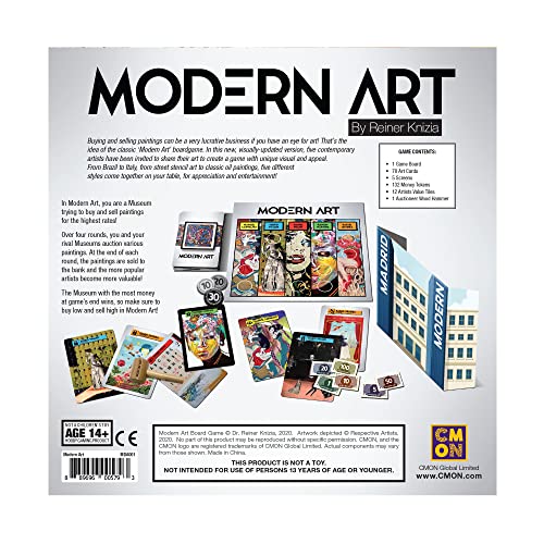 CMON Modern Art: Abstract Board Game for Auction Bids and Museum Strategy