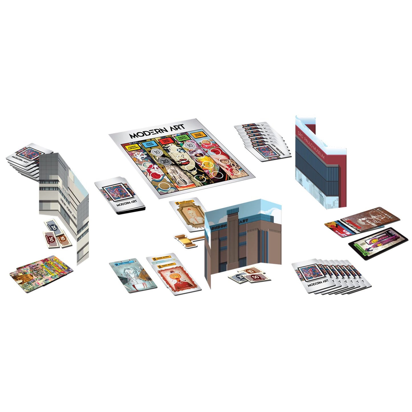 CMON Modern Art: Abstract Board Game for Auction Bids and Museum Strategy