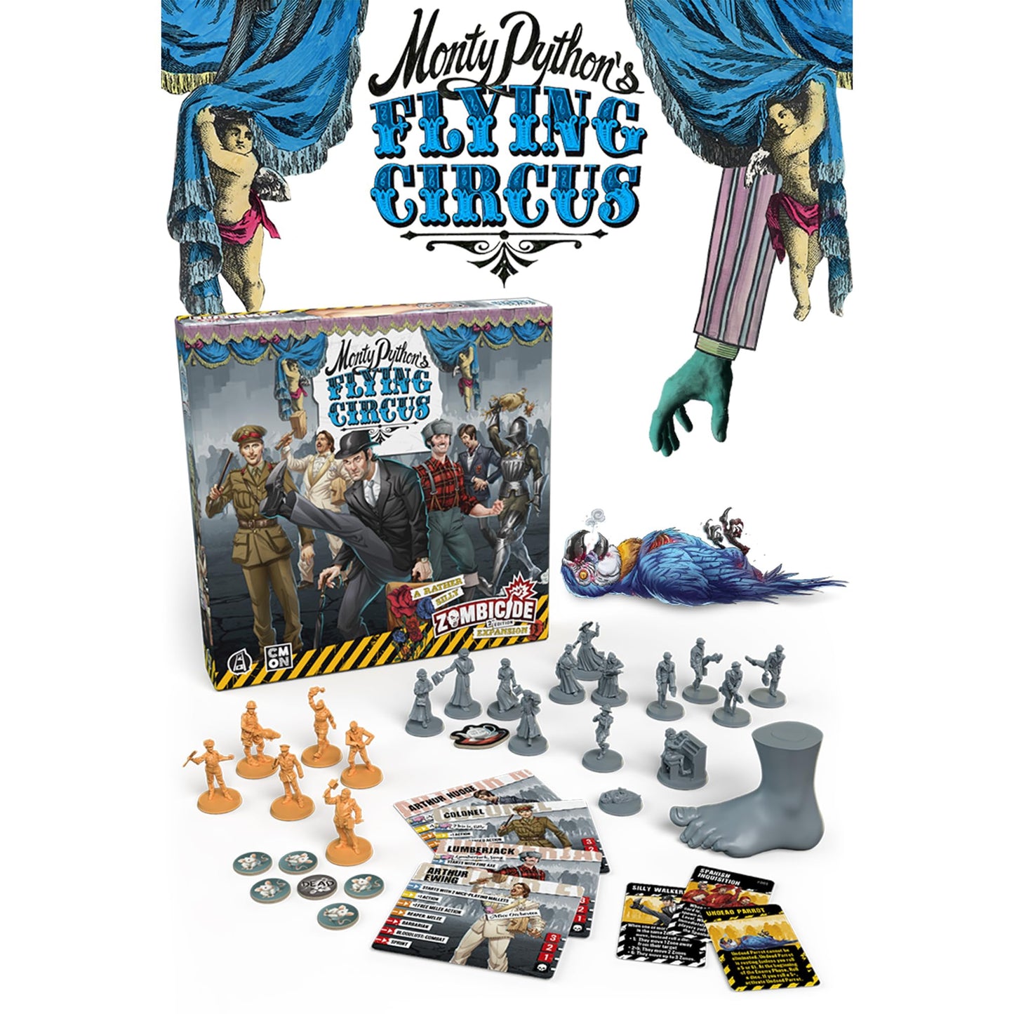 CMON Zombicide Monty Python’s Flying Circus Character Pack — Cooperative Board Game Add-On