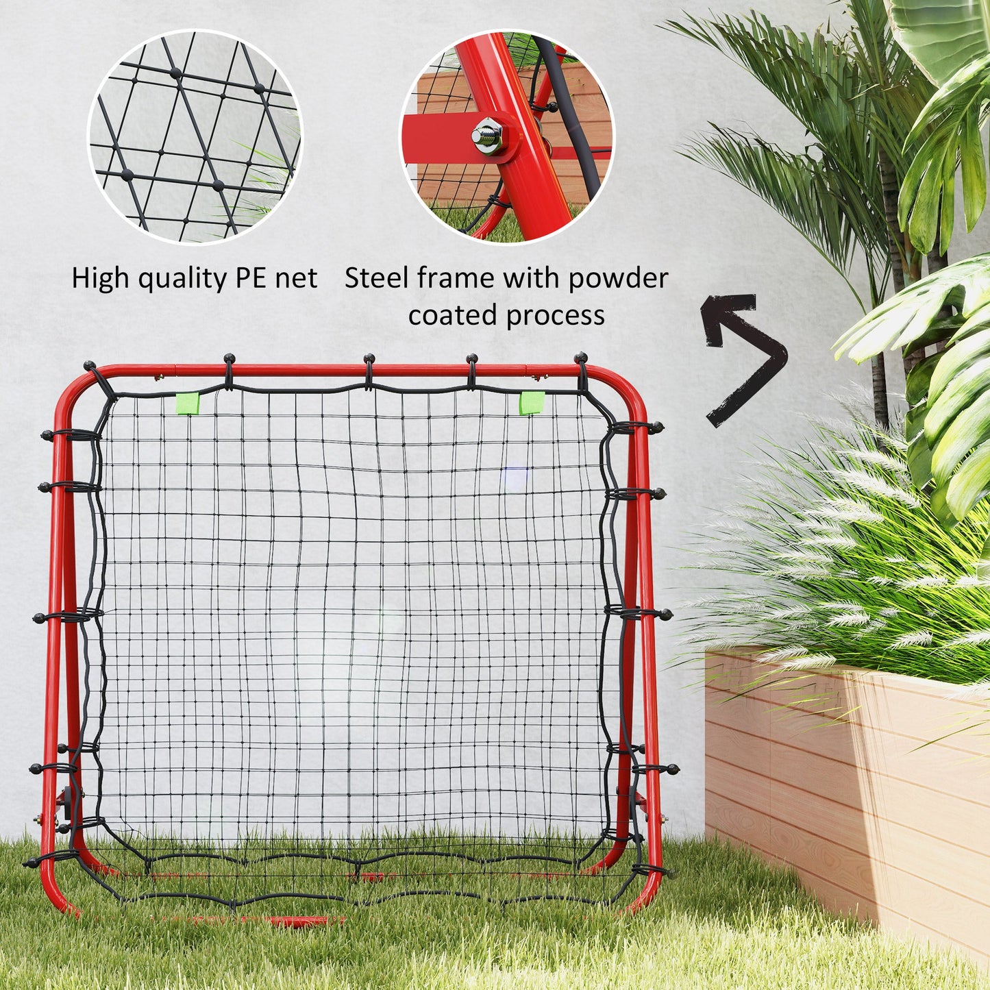HOMCOM Rebounder Net Football Target Goal with Adjustable Angles