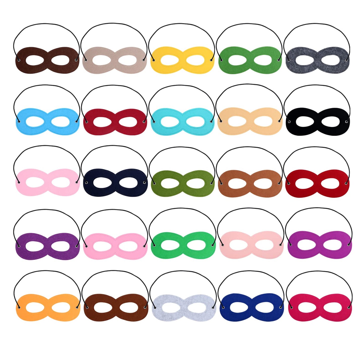 CNHBSS Superhero Masks for Kids – 25-Piece Adjustable Felt Eye Masks for Parties