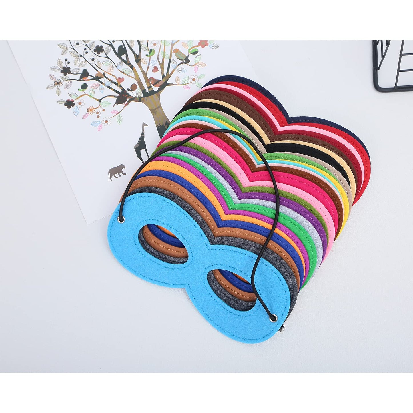 CNHBSS Superhero Masks for Kids – 25-Piece Adjustable Felt Eye Masks for Parties