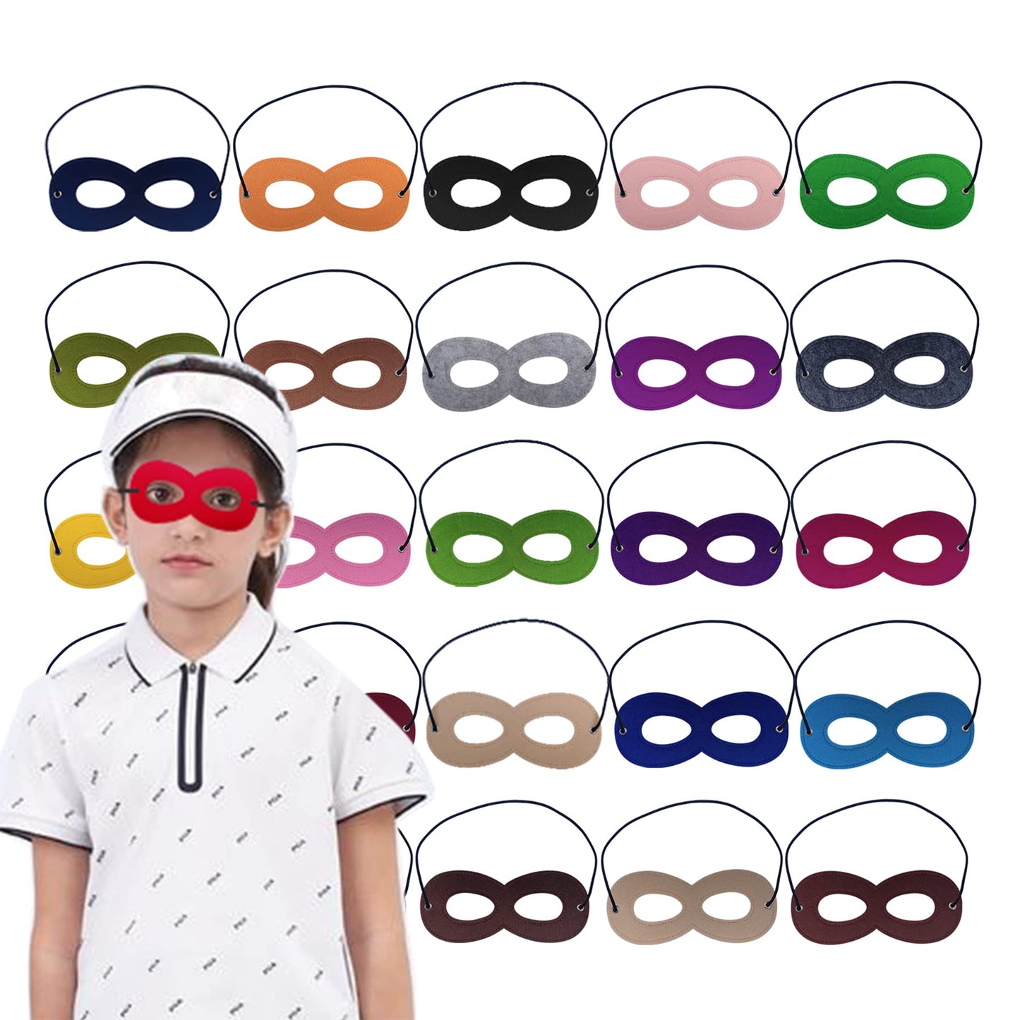 CNHBSS Superhero Masks for Kids – 25-Piece Adjustable Felt Eye Masks for Parties