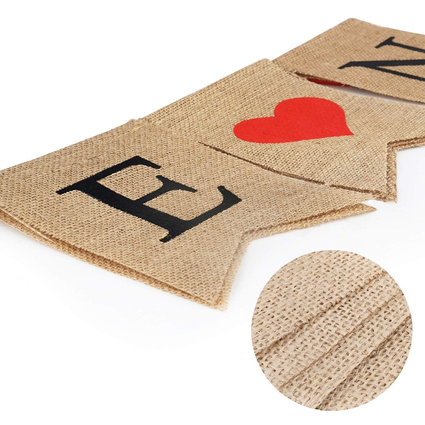 CNVOILA Be Mine Burlap Valentine Banner with 28-Piece Felt Heart Garland