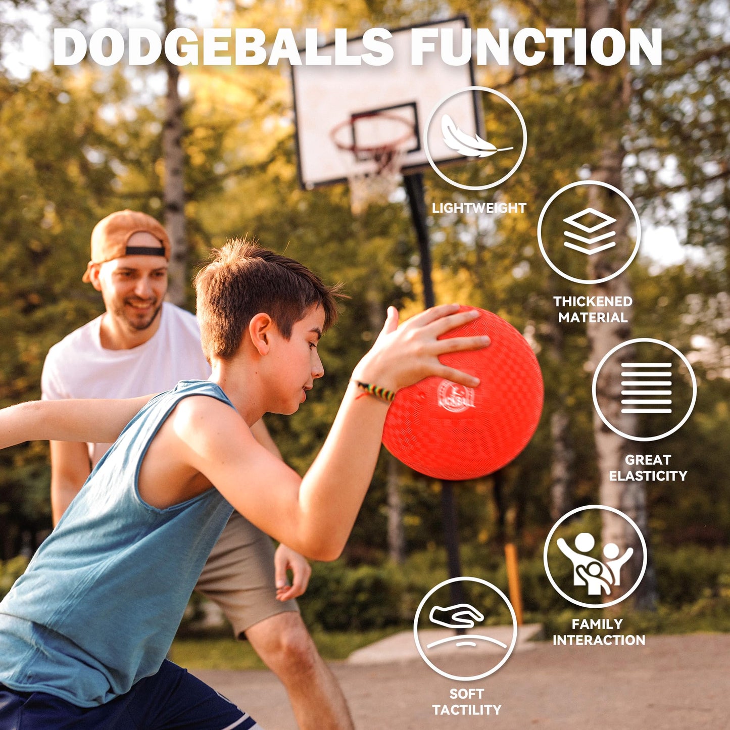 COAMZPARTY 8.5-Inch Kickball Set — 12-Dodgeballs, Pump & Storage Bag