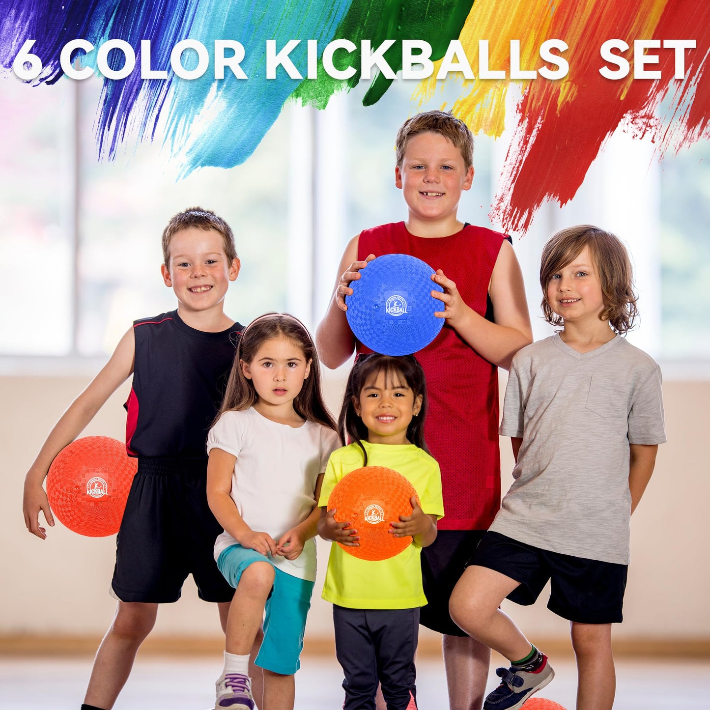 COAMZPARTY 8.5-Inch Kickball Set - 6/12 Pack with Pump & Storage Bag