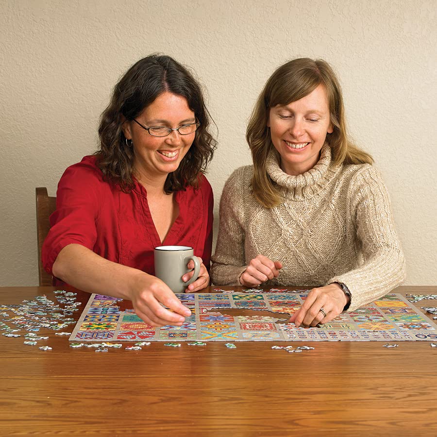 Cobble Hill 1000-Piece Puzzle - 50 States Quilt Blocks with Sample Poster Included