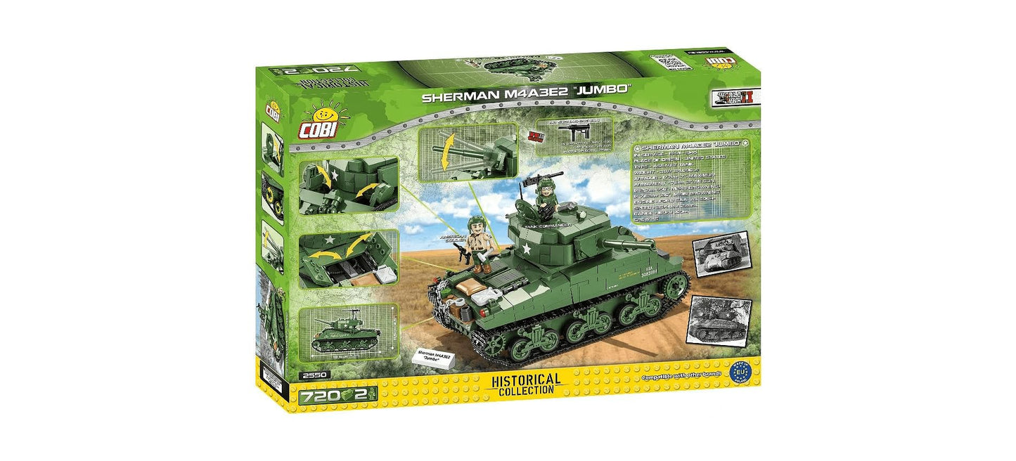 COBI 720-Piece WWII Sherman M4A3E2 Model - Historical Collection (2550)