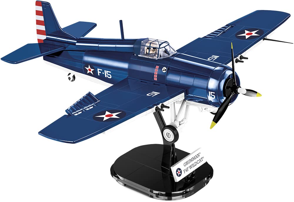 COBI F4F Wildcat (5731) – 1:32 Scale Licensed Model Kit with Pilot Figure & Display Stand