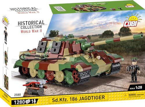COBI Historical Collection WWII Sd.Kfz. 186 Jagdtiger Tank – 1:28 Scale, 1280 Pieces
