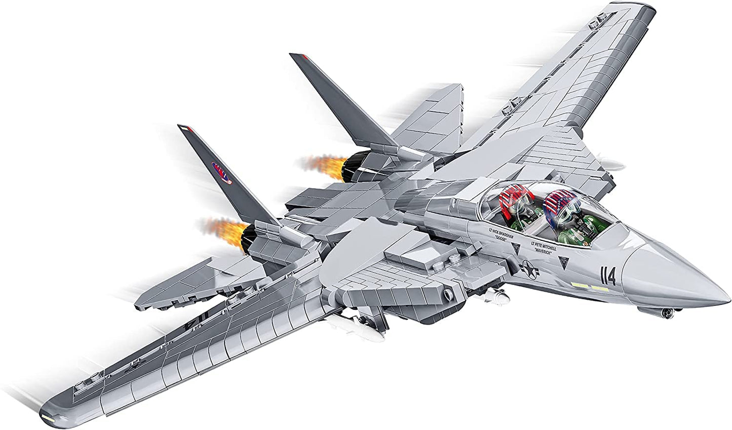 COBI Top Gun F-14A Tomcat Fighter Plane – 1:48 Scale, 754-Piece Building Set with Maverick and Goose Figures