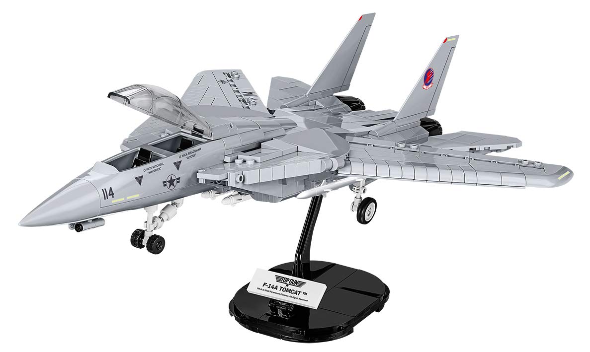 COBI Top Gun F-14A Tomcat Fighter Plane – 1:48 Scale, 754-Piece Building Set with Maverick and Goose Figures