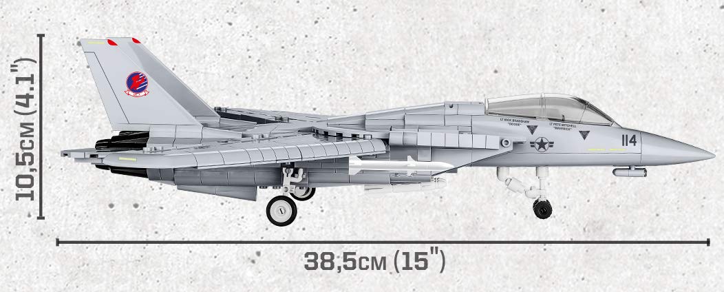 COBI Top Gun F-14A Tomcat Fighter Plane – 1:48 Scale, 754-Piece Building Set with Maverick and Goose Figures