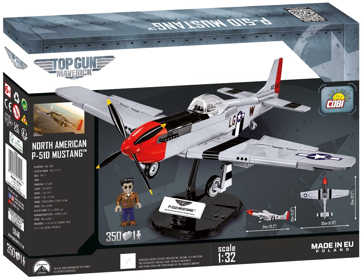 COBI TOP GUN Maverick Mustang P-51D Plane – 1:32 Scale Model Kit