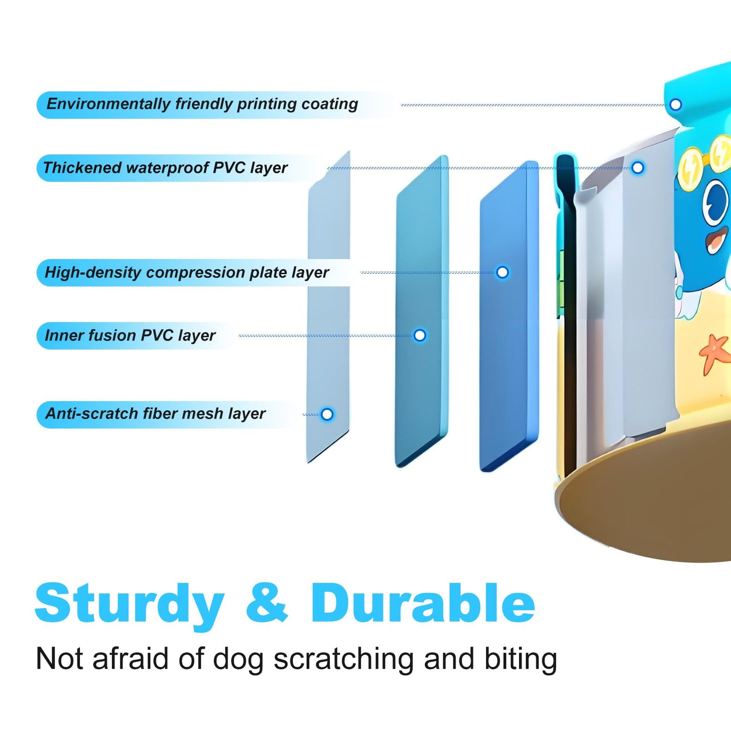 COBOPANDA Foldable Pool 63x18 Inches – Large 238-Gallon Backyard Pool for Kids, Pets & Family
