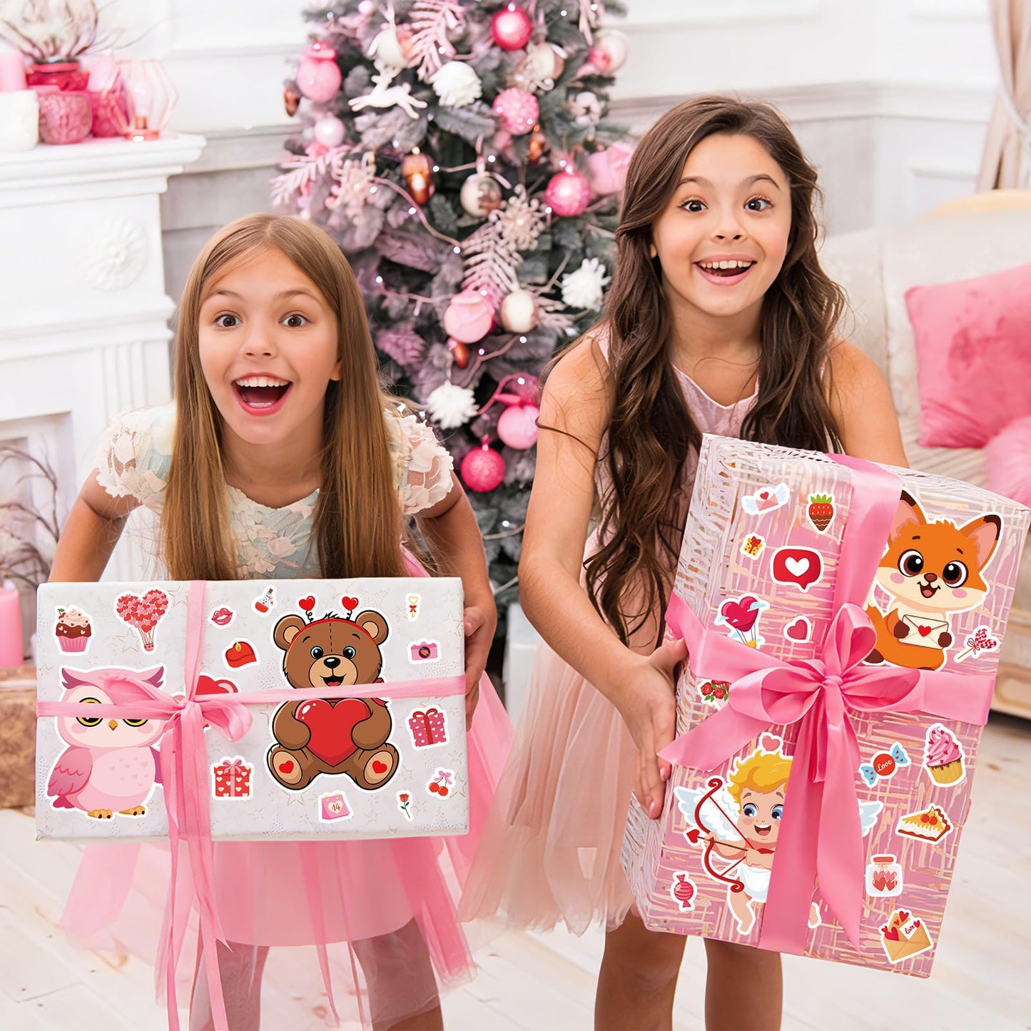 COCHIE Valentine’s Day Stickers for Kids – Create Your Own Cute Face Stickers (36 pcs)