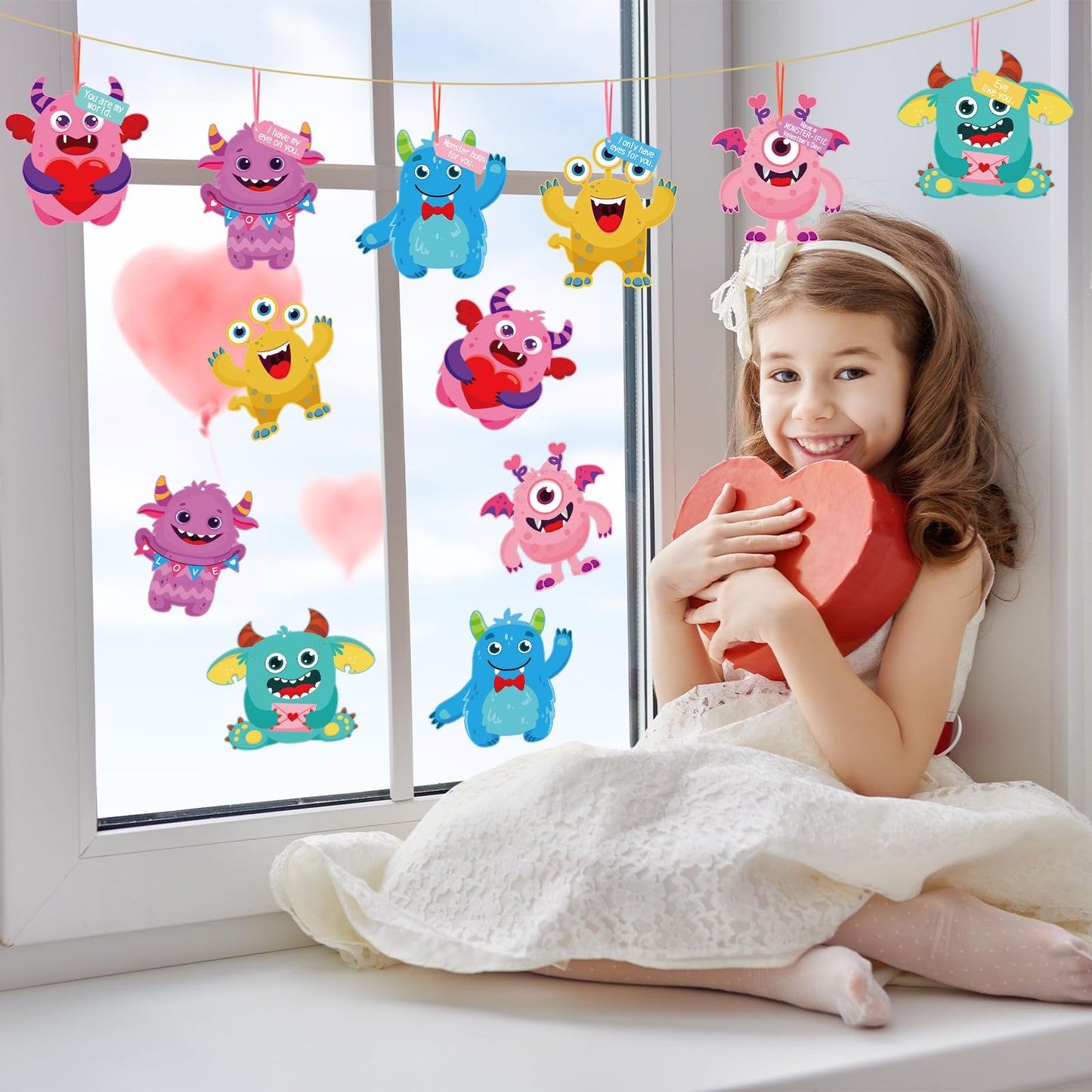 COCHIE 24-Valentine Monster Card Craft Kits for Kids – DIY Classroom & Home Activities