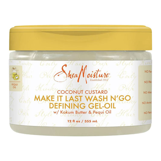 Shea Moisture Coconut Custard Defining Gel-Oil Enhances Curls & Controls Frizz for Wavy, Curly & Coily Hair 12 oz