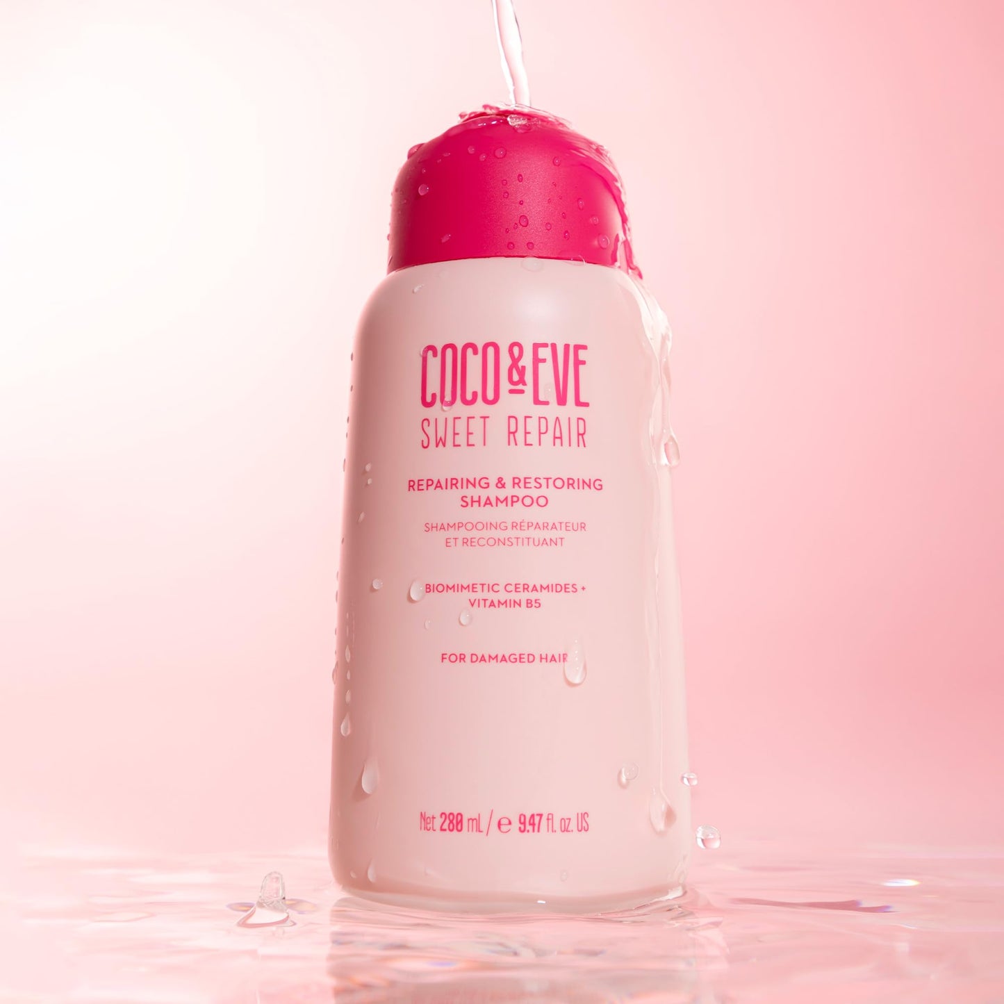 Coco & Eve Repairing & Restoring Shampoo for Damaged, Color-Treated Hair | Biomimetic Ceramides & Vitamin B5 | 9.47 Fl Oz