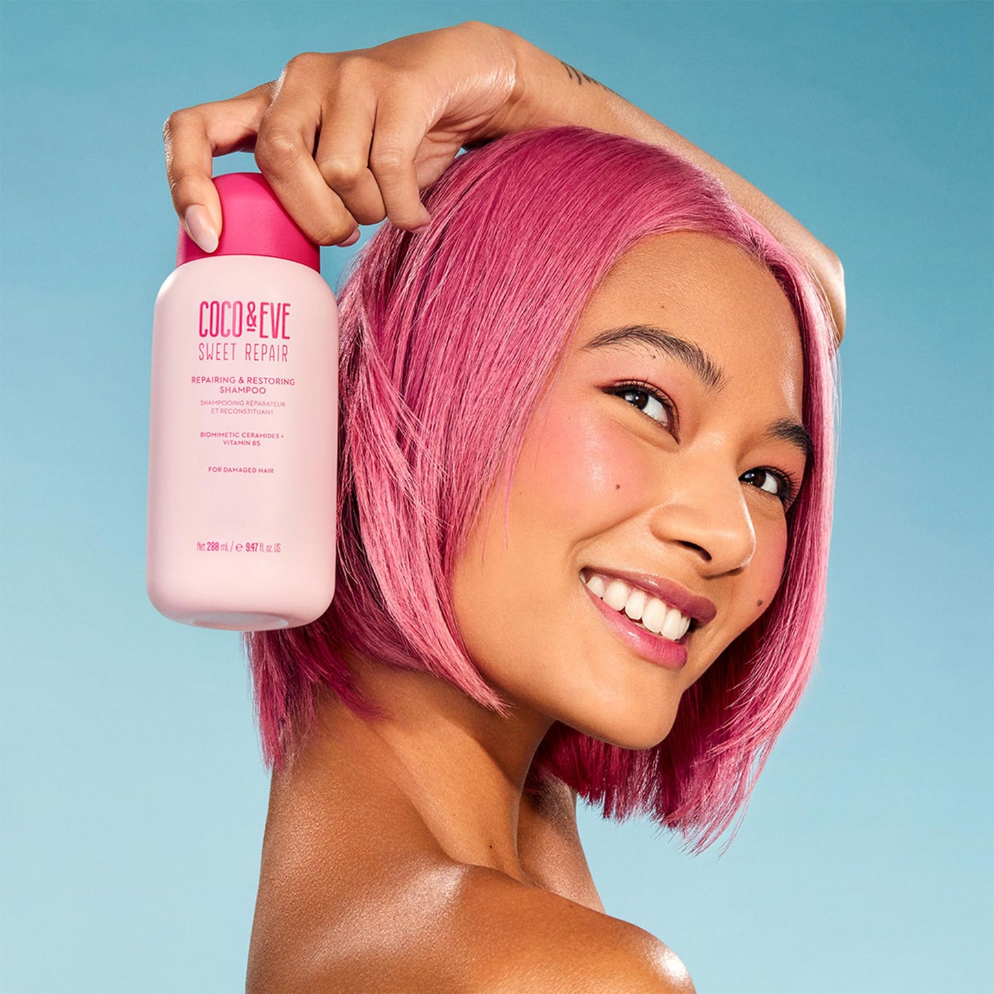 Coco & Eve Repairing & Restoring Shampoo for Damaged, Color-Treated Hair | Biomimetic Ceramides & Vitamin B5 | 9.47 Fl Oz