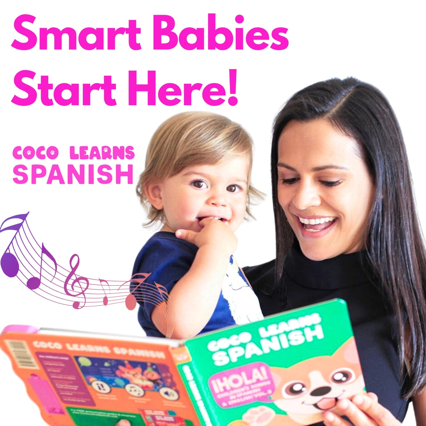 Coco Learns Spanish: Musical Bilingual Books for Kids 1–3 | Spanish-English Baby Toys