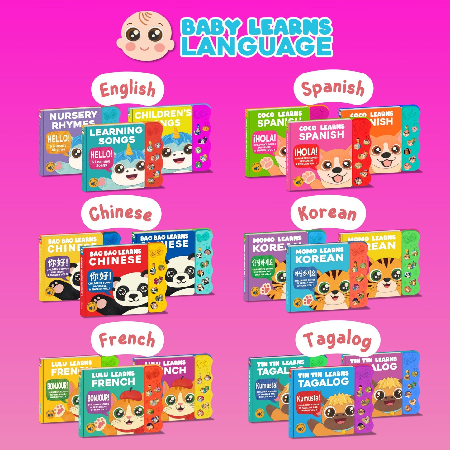 Coco Learns Spanish: Musical Bilingual Books for Kids 1–3 | Spanish-English Baby Toys