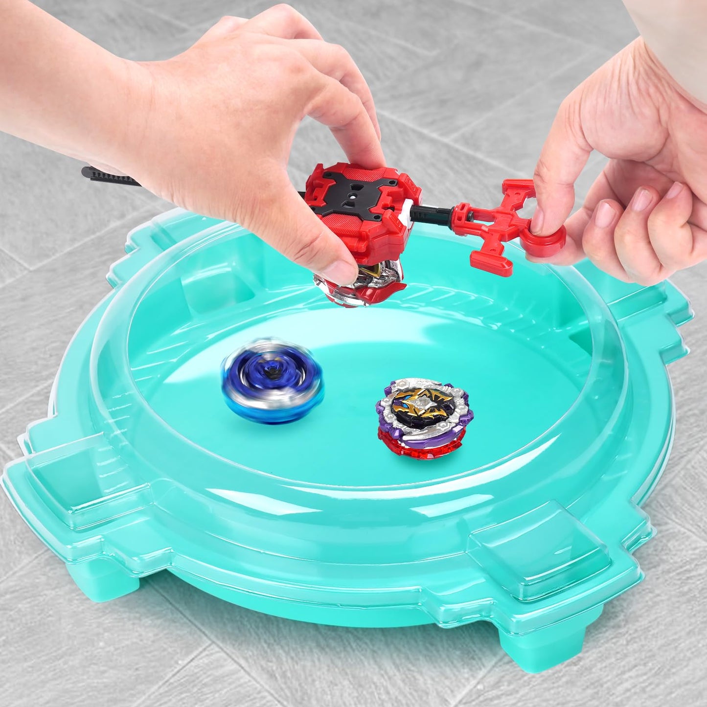 COCOFOX Burst Set: 12 Tops, 3 Right-Spin Launchers & Stadium – Amazon Exclusive Green