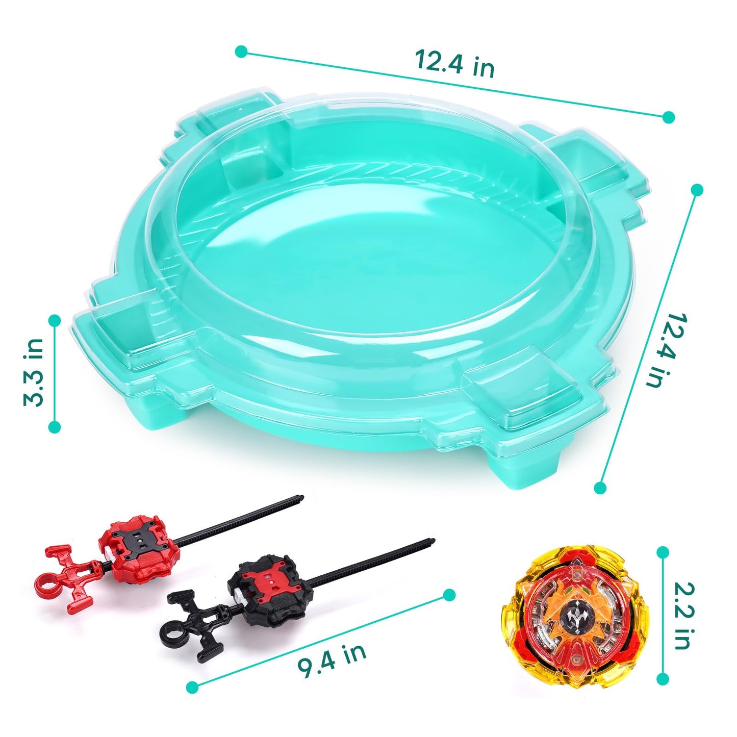 COCOFOX Battling Top Burst Toy Set – Complete Stadium, 6 Tops & 2 Launchers (Amazon Exclusive)