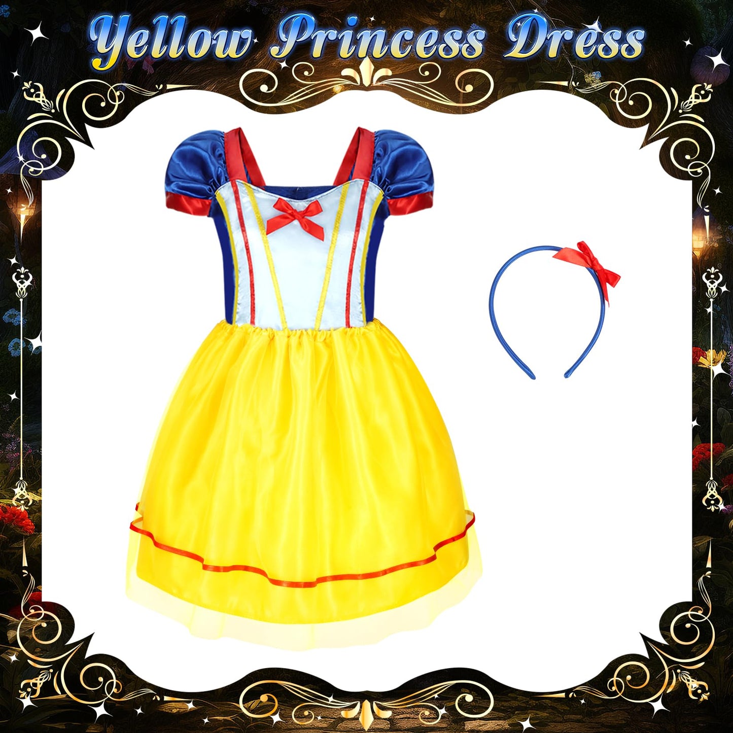Cocojeci Princess Dress Up Clothes for Girls – 8-Piece Costume Set with Cape & Crown