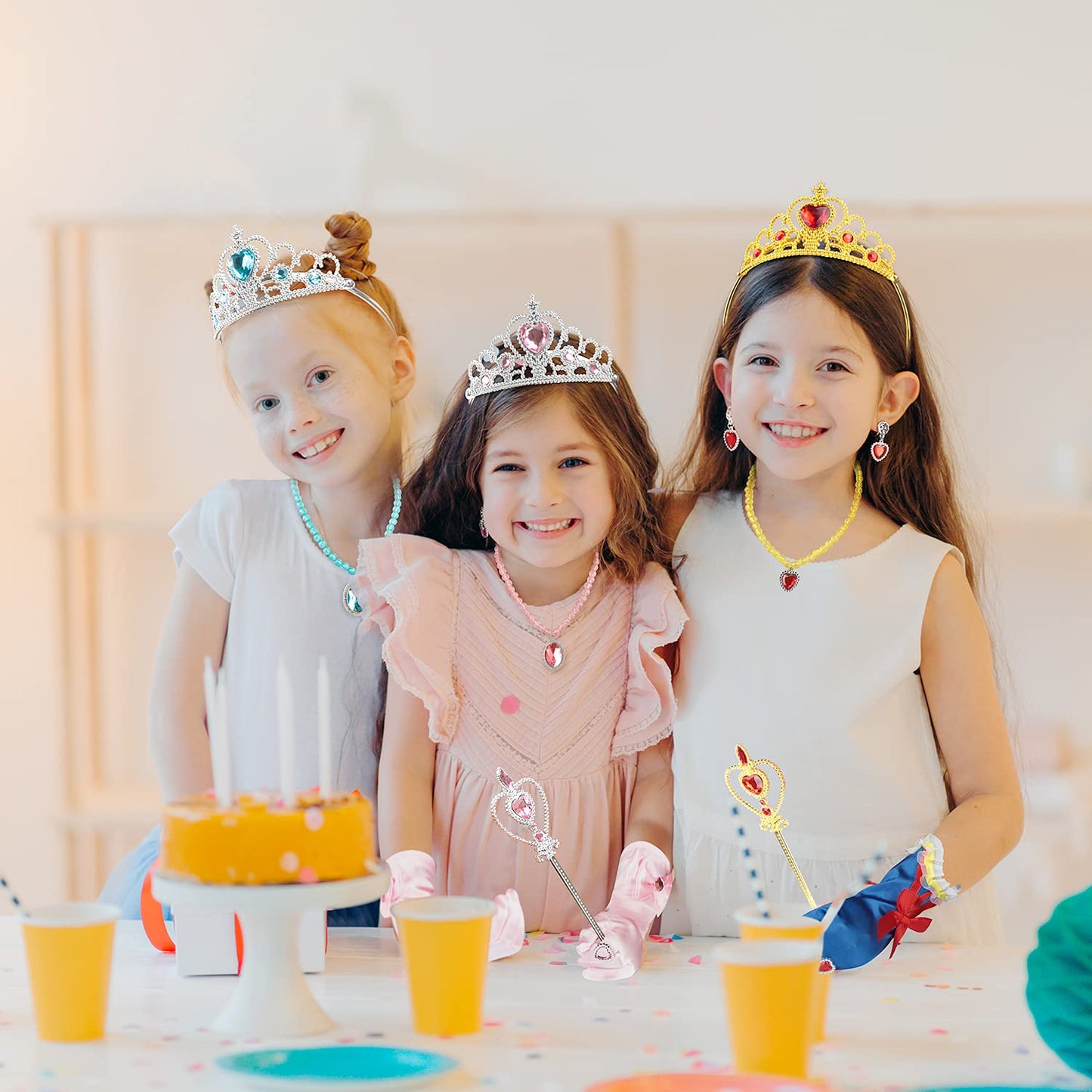 Cocojeci Princess Dress Up Accessories – 7-Piece Pink Gift Set for Girls