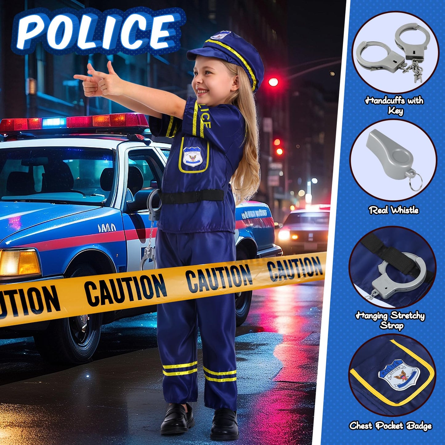 Cocojeci 4-in-1 Toddler Dress Up Set – Police, Firefighter, Hero & Astronaut Costumes for Ages 3-6