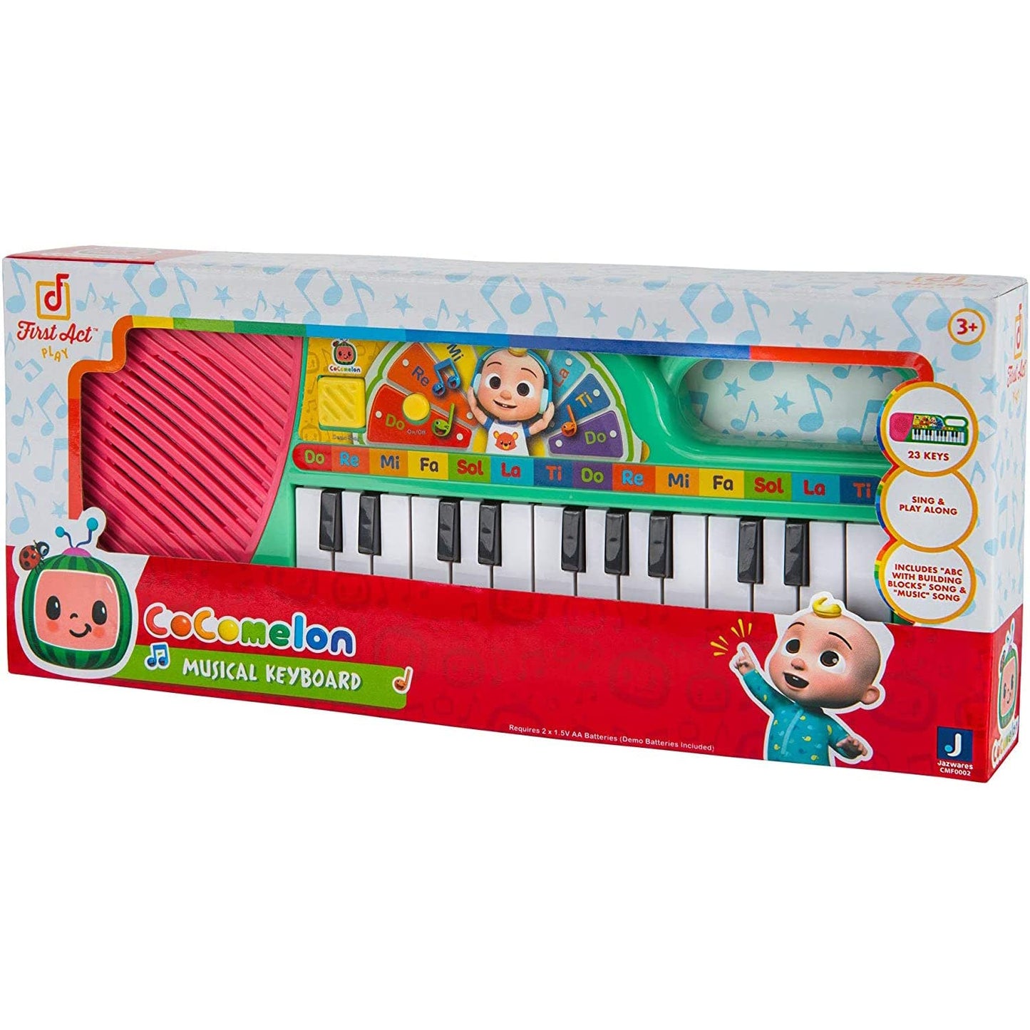 CoComelon First Act Musical Keyboard, 23 Keys, Carry N’ Go Handle, ABC & Music Clips