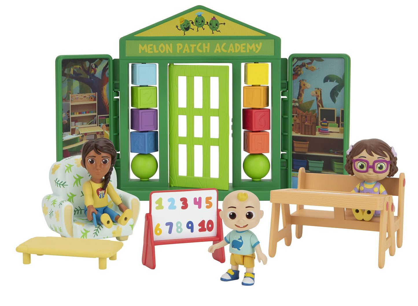 CoComelon School Time Deluxe Playtime Set — JJ, Bella & Ms. Appleberry with 5 Accessories
