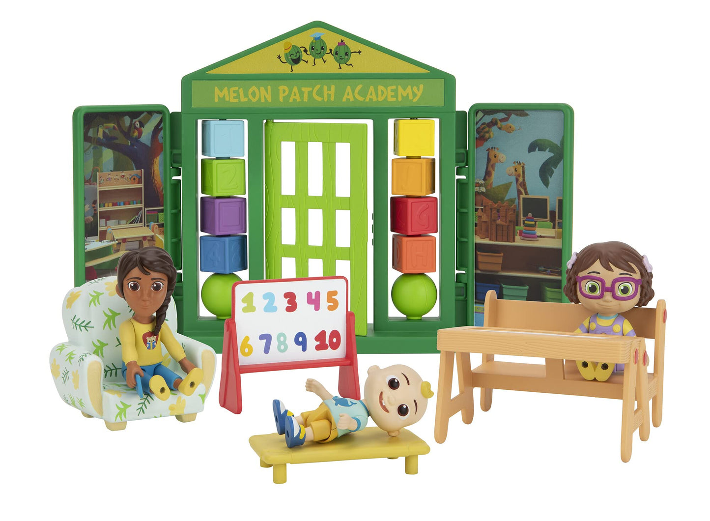 CoComelon School Time Deluxe Playtime Set — JJ, Bella & Ms. Appleberry with 5 Accessories