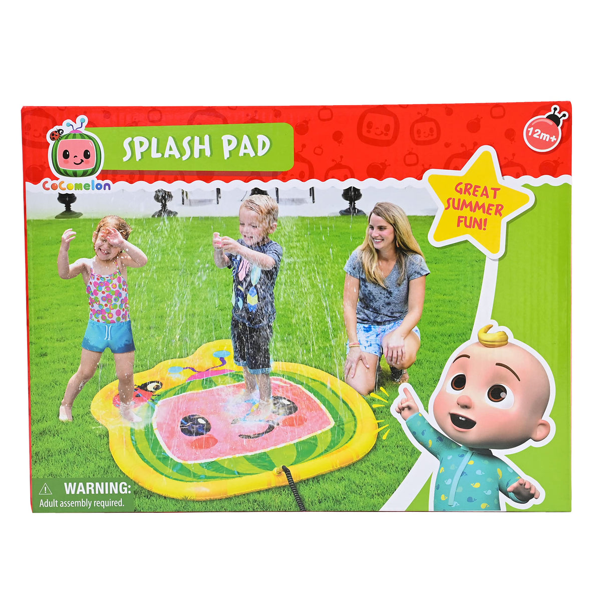 CoComelon Splash Pad – 48 inch Outdoor Water Play Mat for Toddlers & Babies | Easy Setup Sprinkler
